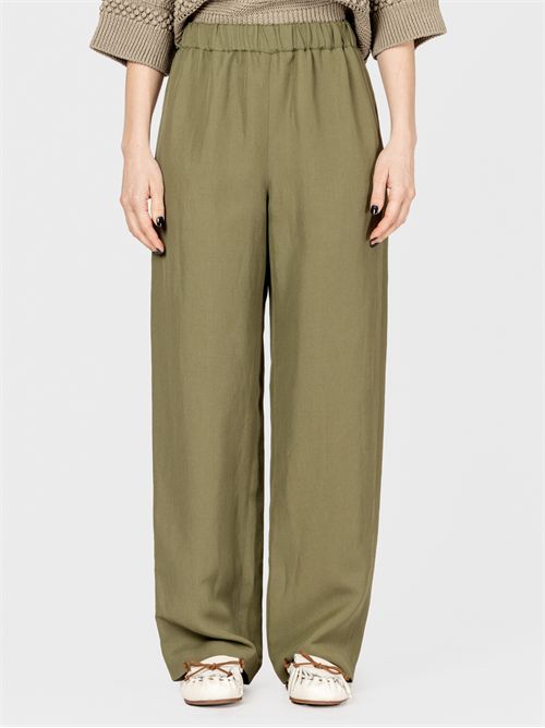 Jogging pants in fluid linen and viscose with elastic waistband FABIANA FILIPPI | PAD275F827D5446162